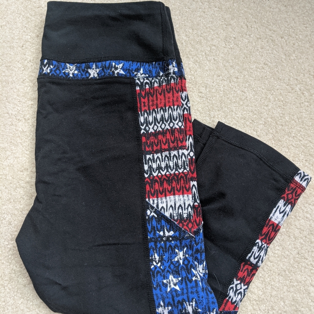 Reebok leggings red white and blue